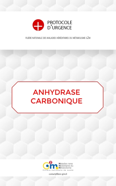 Protocole d'urgence - anhydrase carbonique