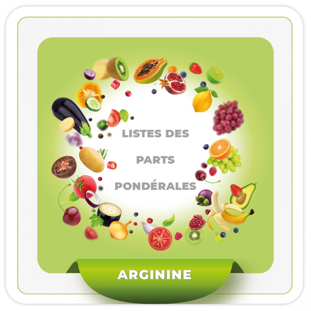 Consensus parts arginine - liste avec visuels et traductions légumes et fruits